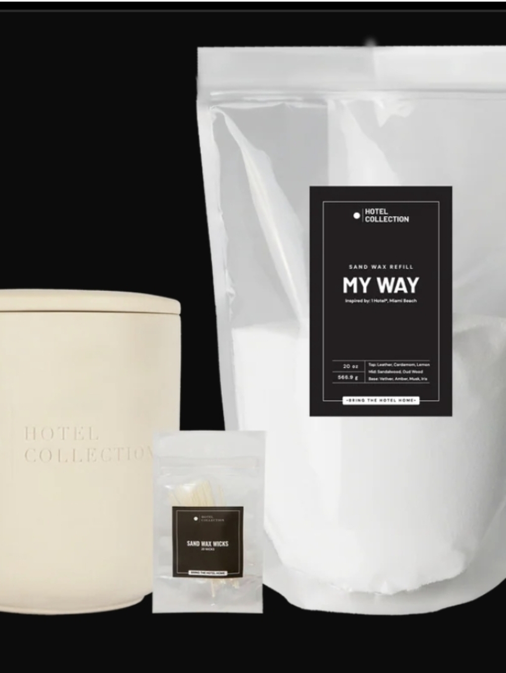 NWT Hotel Collection Sand Wax Starter Set in Cream & White